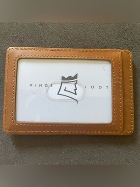 Tan Leather ID Card Holder